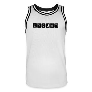 Cyclisti Chem Minimal - Men's Basketball Jersey - white/black - Front - AI Model Male 185 dark (185cm)