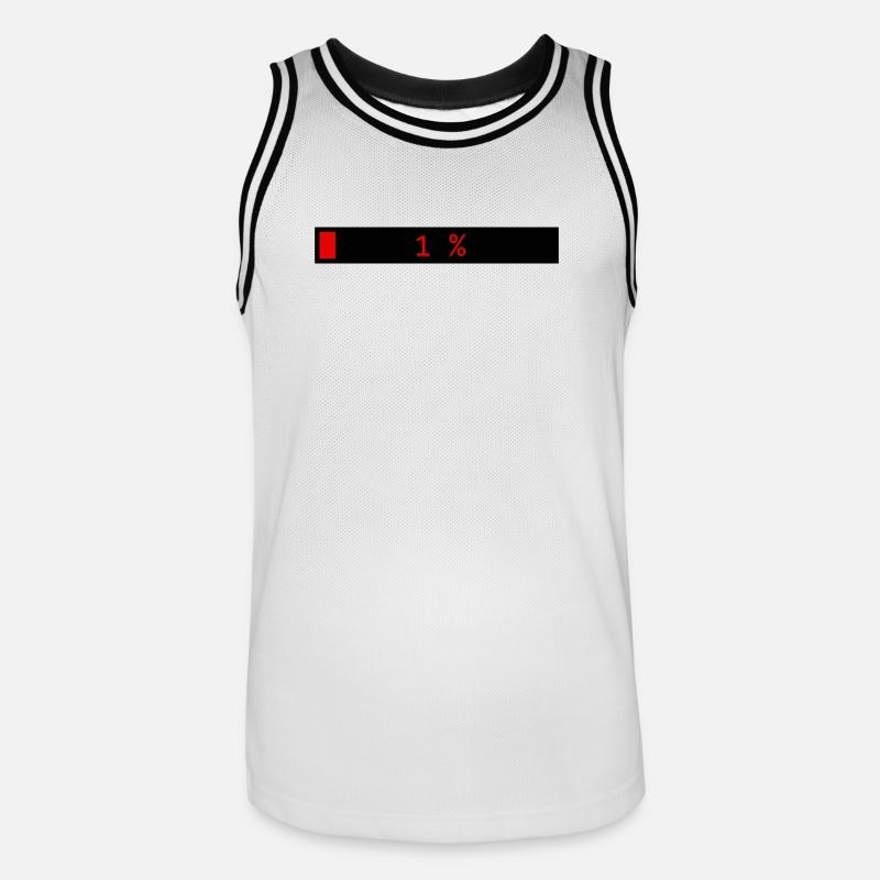 Rectangle loading bar Black Red 1% - Men's Basketball Jersey - white/black