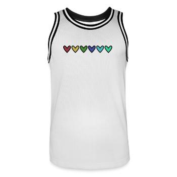 CHRISTMAS. YEAR. ANNIVERSARY. RETIREMENT. FATHER'S DAY - Men's Basketball Jersey - white/black - Front - AI Model Male 185 dark (185cm)