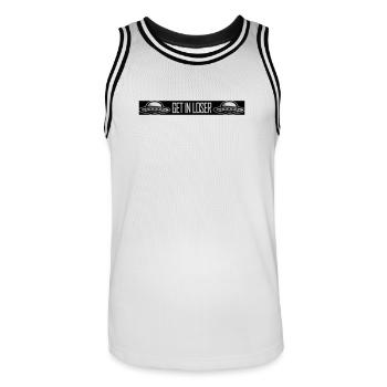 Ufo Alien Get In Loser Lustig Ufo Entführung Zitat - Männer Basketball-Trikot - Weiß/Schwarz - Vorne - AI Model Male 185 dark (185cm)