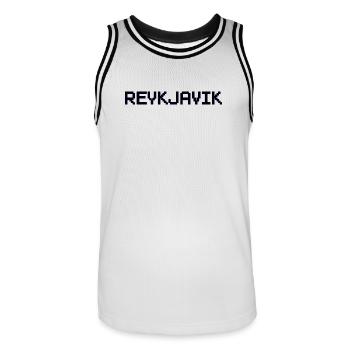 REYKJAVIK Iceland Island - Men's Basketball Jersey - white/black - Front - AI Model Male 185 dark (185cm)
