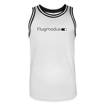 Flugmodus an. – Minimalistisches Design - Männer Basketball-Trikot - Weiß/Schwarz - Vorne - AI Model Male 185 dark (185cm)