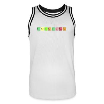 Frankfurt Chemie - Männer Basketball-Trikot - Weiß/Schwarz - Vorne - AI Model Male 185 dark (185cm)