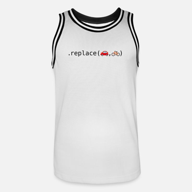 Remplacer les voitures par des vélos; Édition Python - Maillot de basket Homme - blanc/noir