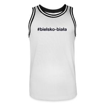 Bielsko-Biala Polska Poland - Men's Basketball Jersey - white/black - Front - AI Model Male 185 dark (185cm)