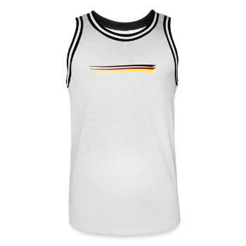 Deutschland Team Linie Fahne - Männer Basketball-Trikot - Weiß/Schwarz - Vorne - AI Model Male 185 dark (185cm)