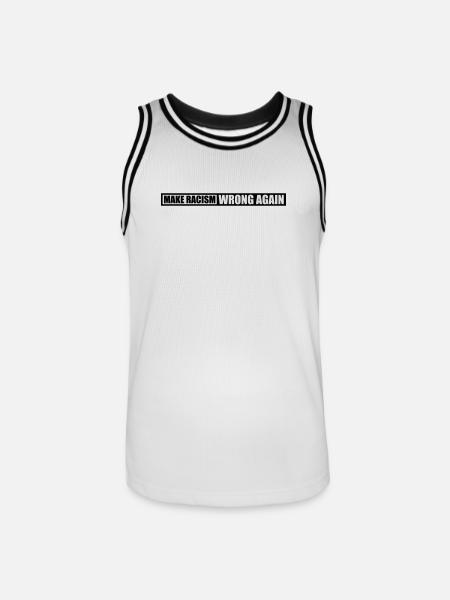 make racism wrong again - Men's Basketball Jersey - white/black