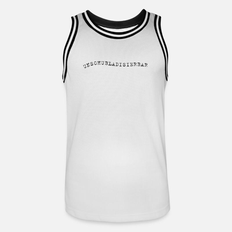 Unschubladisbar – Expression autodérisoire - Maillot de basket Homme - blanc/noir