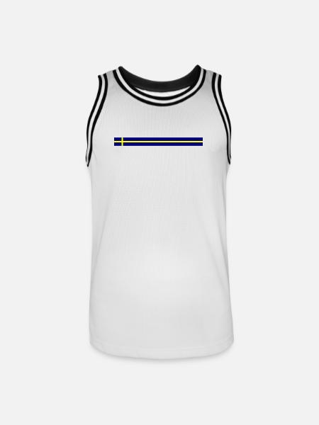Sweden flag icon - Men's Basketball Jersey - white/black
