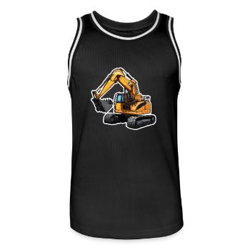 Bagger / Baustelle / Maschine /graben / Schaufel - Männer Basketball-Trikot - Schwarz/Weiß - Vorne - AI Model Male 185 dark (185cm)