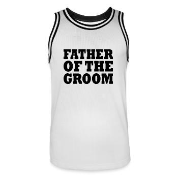 Father of the groom - Maillot de basket Homme - blanc/noir - Devant - AI Model Male 185 dark (185cm)