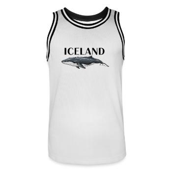 Iceland Wal - Männer Basketball-Trikot - Weiß/Schwarz - Vorne - AI Model Male 185 dark (185cm)