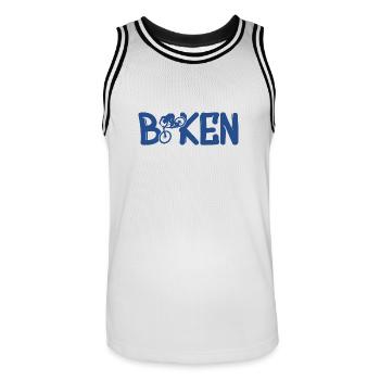 biken - Männer Basketball-Trikot - Weiß/Schwarz - Vorne - AI Model Male 185 dark (185cm)