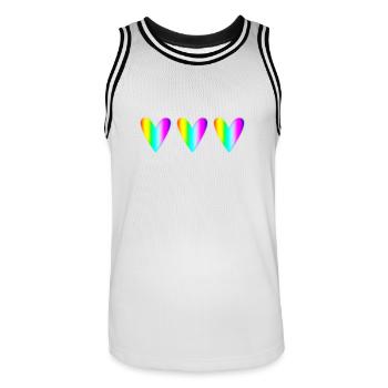 MAMAN. FÊTE DES MÈRES. BONNE FÊTE MAMAN. JE T'AIME - Maillot de basket Homme - blanc/noir - Devant - AI Model Male 185 dark (185cm)