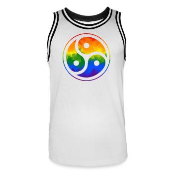 Coloré, coquin, queer – la chemise qu’il vous faut - Maillot de basket Homme - blanc/noir - Devant - AI Model Male 185 dark (185cm)