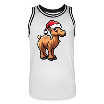 Kamel Weihnachten - Männer Basketball-Trikot - Weiß/Schwarz - Vorne - AI Model Male 185 dark (185cm)