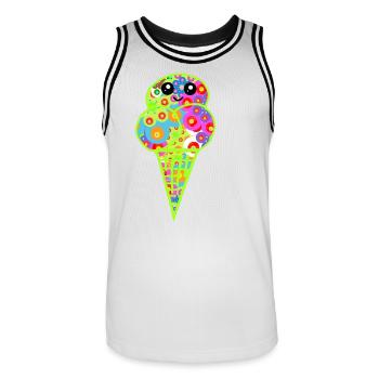 Retro Eis Vintage Kinder Kind 60er  - Men's Basketball Jersey - white/black - Front - AI Model Male 185 dark (185cm)