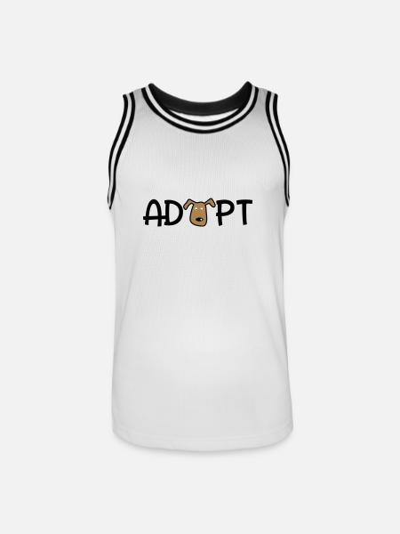 adopt - Men's Basketball Jersey - white/black