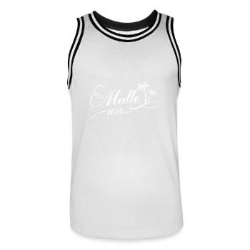 Malle 2024 Team Mallorca - Men's Basketball Jersey - white/black - Front - AI Model Male 185 dark (185cm)