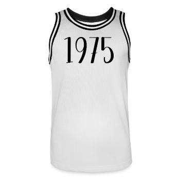 1975 - Maillot de basket Homme - blanc/noir - Devant - AI Model Male 185 dark (185cm)
