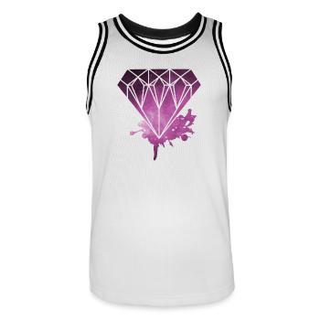 Diamond Galaxy Space Style Fashion Glitter Unique - Men's Basketball Jersey - white/black - Front - AI Model Male 185 dark (185cm)