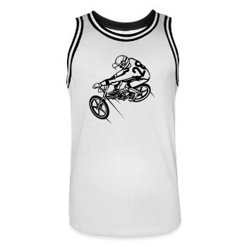 vélo BMX / Vélo 01_schwarz - Maillot de basket Homme - blanc/noir - Devant - AI Model Male 185 dark (185cm)