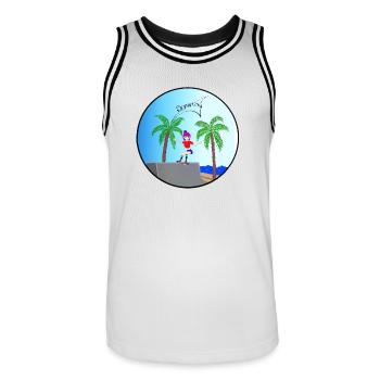Skater Girl Venice Beach - Men's Basketball Jersey - white/black - Front - AI Model Male 185 dark (185cm)
