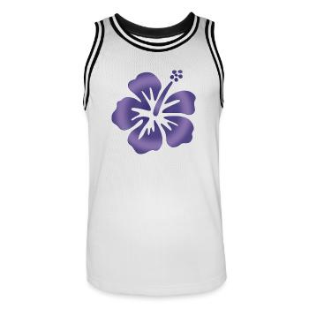 Hibiscus Blue - Men's Basketball Jersey - white/black - Front - AI Model Male 185 dark (185cm)