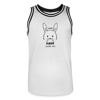 bunnylovesyou - Männer Basketball-Trikot - Weiß/Schwarz - Vorne - AI Model Male 185 dark (185cm)