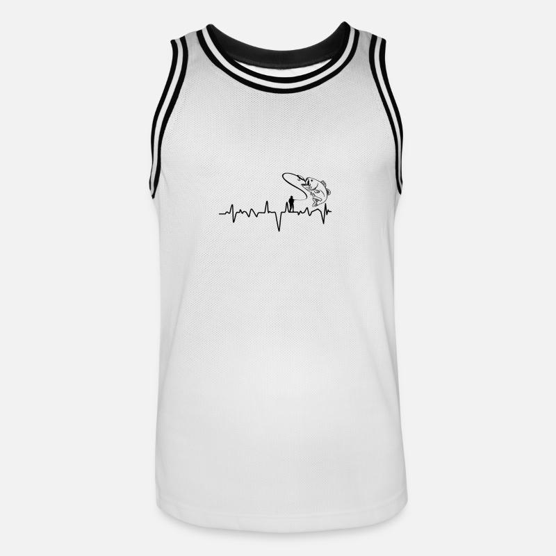 Pêche Evolution poisson - Maillot de basket Homme - blanc/noir