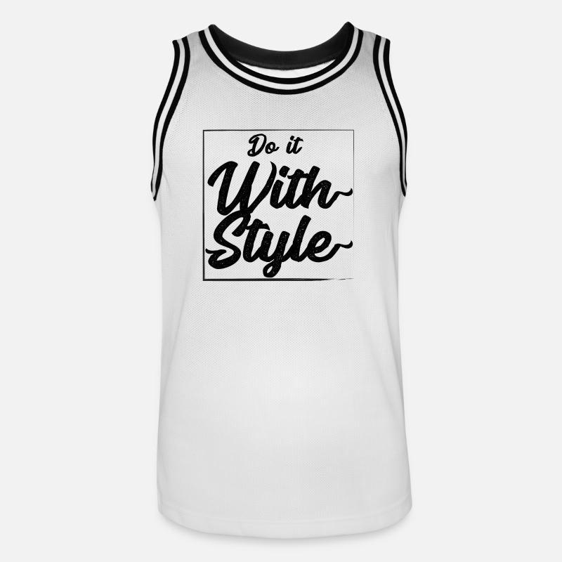 Tun Sie es mit Stil - Männer Basketball-Trikot - Weiß/Schwarz
