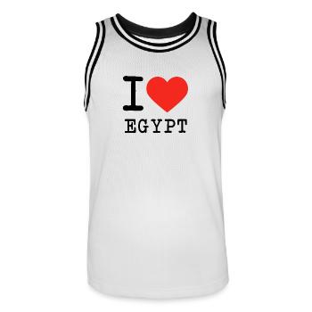 I love Egypt - Männer Basketball-Trikot - Weiß/Schwarz - Vorne - AI Model Male 185 dark (185cm)