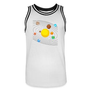 Sonnensystem - Männer Basketball-Trikot - Weiß/Schwarz - Vorne - AI Model Male 185 dark (185cm)