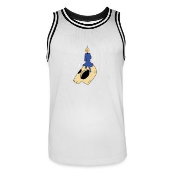 Kerze candle totenkopf geschenk skull - Männer Basketball-Trikot - Weiß/Schwarz - Vorne - AI Model Male 185 dark (185cm)