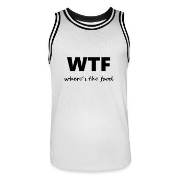 WTF Food - Maillot de basket Homme - blanc/noir - Devant - AI Model Male 185 dark (185cm)