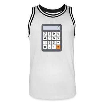 Maintenant, vous avez toujours votre calculatrice sur vous. - Maillot de basket Homme - blanc/noir - Devant - AI Model Male 185 dark (185cm)
