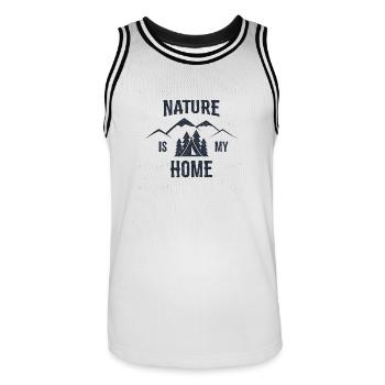 La nature est ma maison - Maillot de basket Homme - blanc/noir - Devant - AI Model Male 185 dark (185cm)
