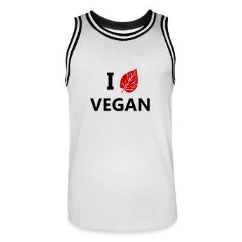 Vegan Liebe Essen Ernährung Geschenk Idee - Männer Basketball-Trikot - Weiß/Schwarz - Vorne - AI Model Male 185 dark (185cm)