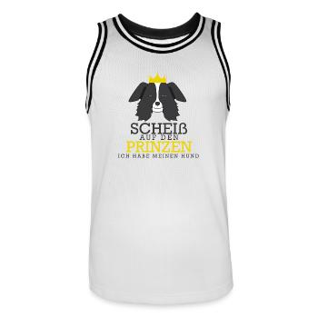 Hund Hundeliebhaber Geschenk Vierbeiner Pfote - Männer Basketball-Trikot - Weiß/Schwarz - Vorne - AI Model Male 185 dark (185cm)