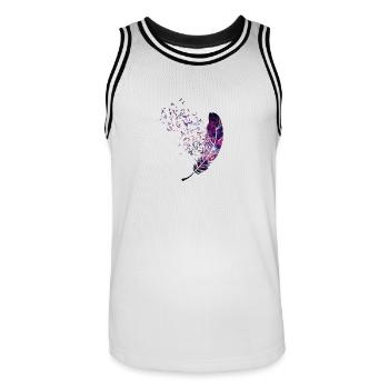 léger comme une plume - Maillot de basket Homme - blanc/noir - Devant - AI Model Male 185 dark (185cm)