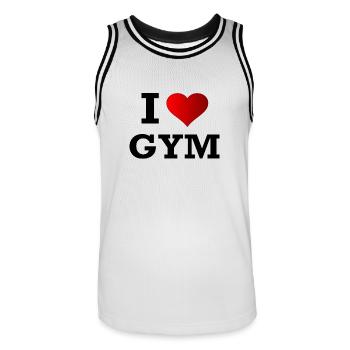 J'AIME GYM - Maillot de basket Homme - blanc/noir - Devant - AI Model Male 185 dark (185cm)