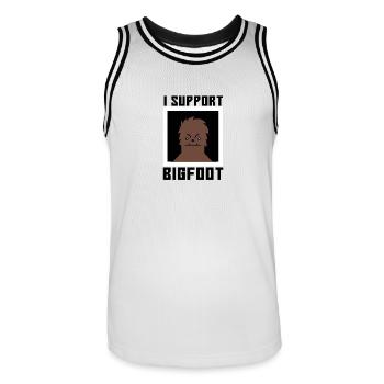 Big Foot Search Hunter Camping Monster Gift - Men's Basketball Jersey - white/black - Front - AI Model Male 185 dark (185cm)