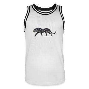 Panther - Geometric - Gift - Men's Basketball Jersey - white/black - Front - AI Model Male 185 dark (185cm)