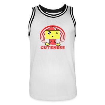 Baby - Männer Basketball-Trikot - Weiß/Schwarz - Vorne - AI Model Male 185 dark (185cm)