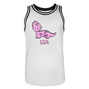 Dinosaurier lustig Kind Lia Geschenk Geburtstag Ko - Männer Basketball-Trikot - Weiß/Schwarz - Vorne - AI Model Male 185 dark (185cm)