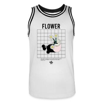 Fleurs Fleurs Streetwear - Maillot de basket Homme - blanc/noir - Devant - AI Model Male 185 dark (185cm)