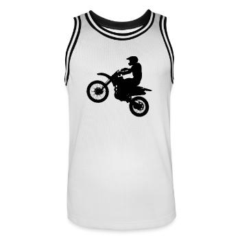 Motorcross - Men's Basketball Jersey - white/black - Front - AI Model Male 185 dark (185cm)