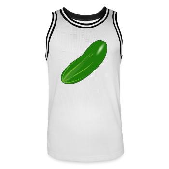 Gurke - Männer Basketball-Trikot - Weiß/Schwarz - Vorne - AI Model Male 185 dark (185cm)