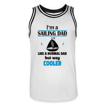I'm a sailing dad, only much cooler - Men's Basketball Jersey - white/black - Front - AI Model Male 185 dark (185cm)