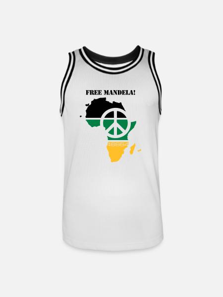 free mandela - Männer Basketball-Trikot - Weiß/Schwarz